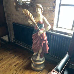 Carved Wood Painted Maiden Sculpture 60T