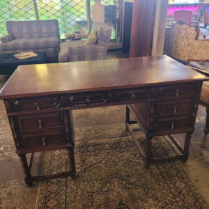 Antique Carved Walnut Executive Desk