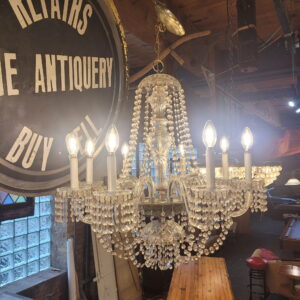 8 Bulb Crystal and Chrome Chandelier