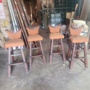 Vintage Leather Horse Head Bar Stools