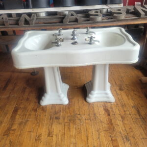 Antique Double Barber Pedestal Sink