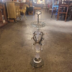 Cut Glass Tiered Ash Tray w/Crystals