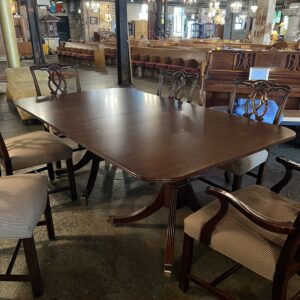 Mahogany 10' Dining Table w 4 Leaves and 6 Chair Set