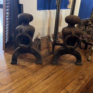Pair of Andirons w Ring