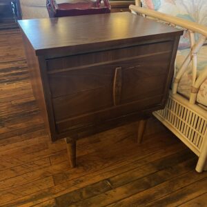 MCM Walnut 2 Drawer End Table