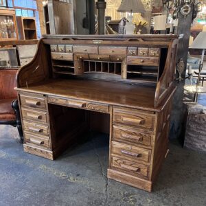 Oak Roll Top Desk "Winners Only"