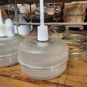 Large School House Globe Halophane Pendant Light