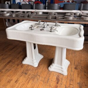 Antique Double Barber Pedestal Sink