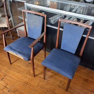 MCM Blue Upholstered Walnut Chair WK Mobel