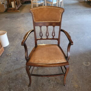Antique Floral Inlay Arm Chair