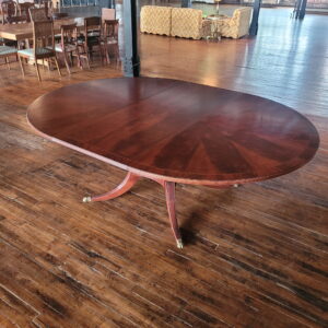 Henredon Oval Dining Table w Brass Feet and 1 leaf