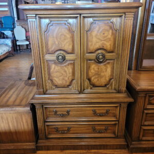 Vintage Oak Highboy Wardrobe