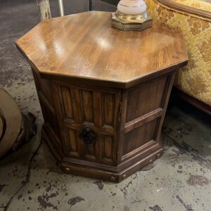 Octagonal 1 Door Side Table w/6 Panel Door