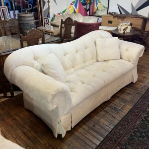 Drexel White Tufted Sofa