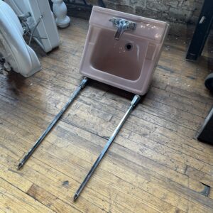 Standard Pink Sink with Chrome Legs