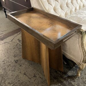 Blackened Oak 2pc Tray Side Table