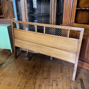 MCM Walnut and Brass Full Headboard