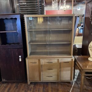 MCM Blonde Hutch with Glass Doors