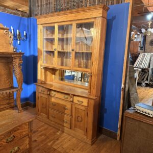 Antique 4 Door Oak Built In Hutch