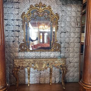 1970s Rossi Gilded Demilune Entry Table